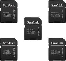 5 Pack SanDisk MicroSD to SD Memory Card Adapter with Built-in Write Protection
