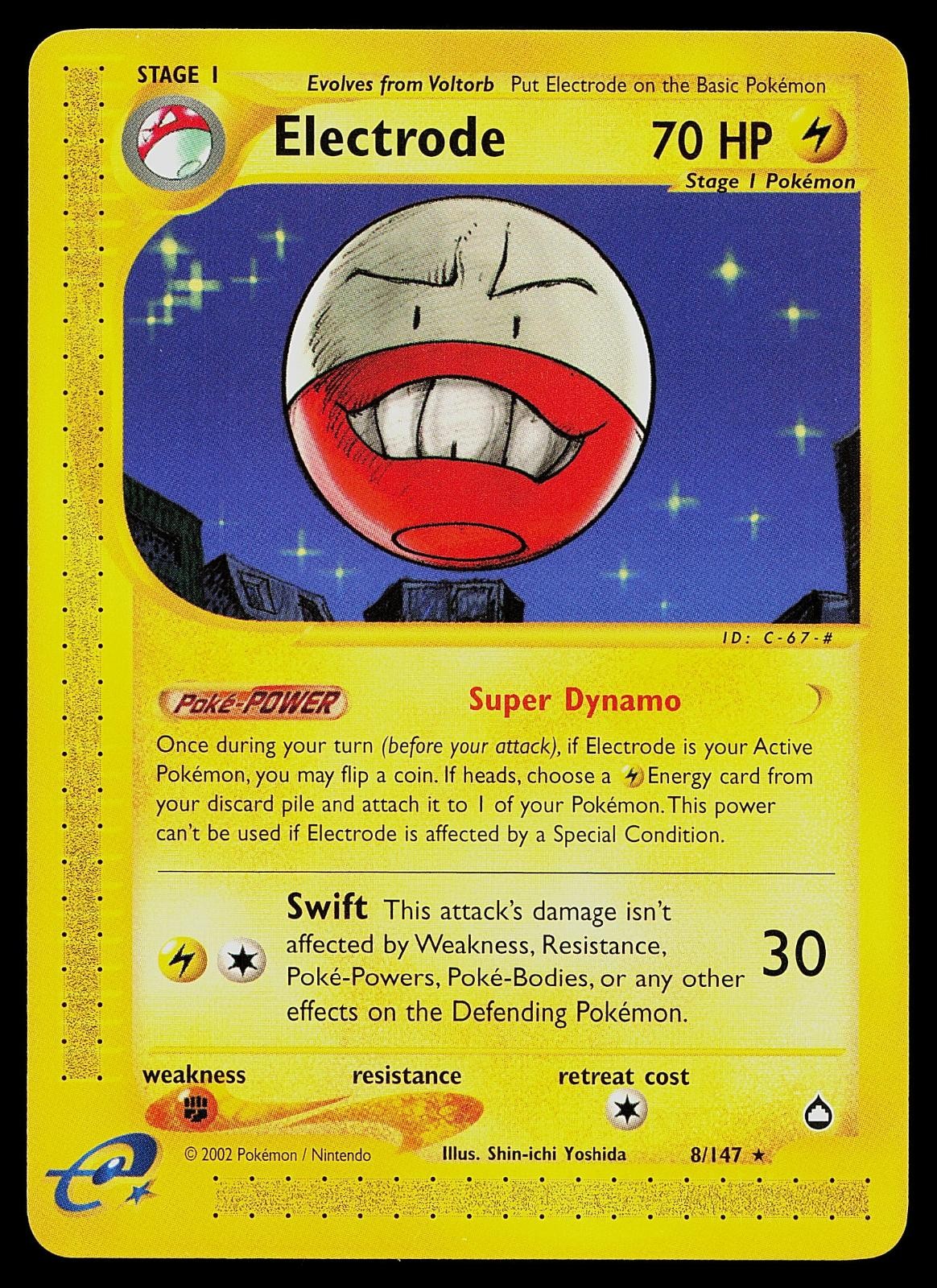 Pokemon Card - Electrode Aquapolis 8 Rare