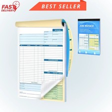 Large Job Work Order Forms, Job Invoice Forms/Receipt Book with Carbonless Co...