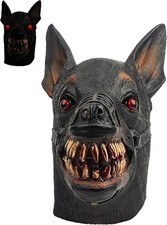 AQKILO Dog Mask Scary Latex Full Head Realistic Masks Fancy Dress for Halloween