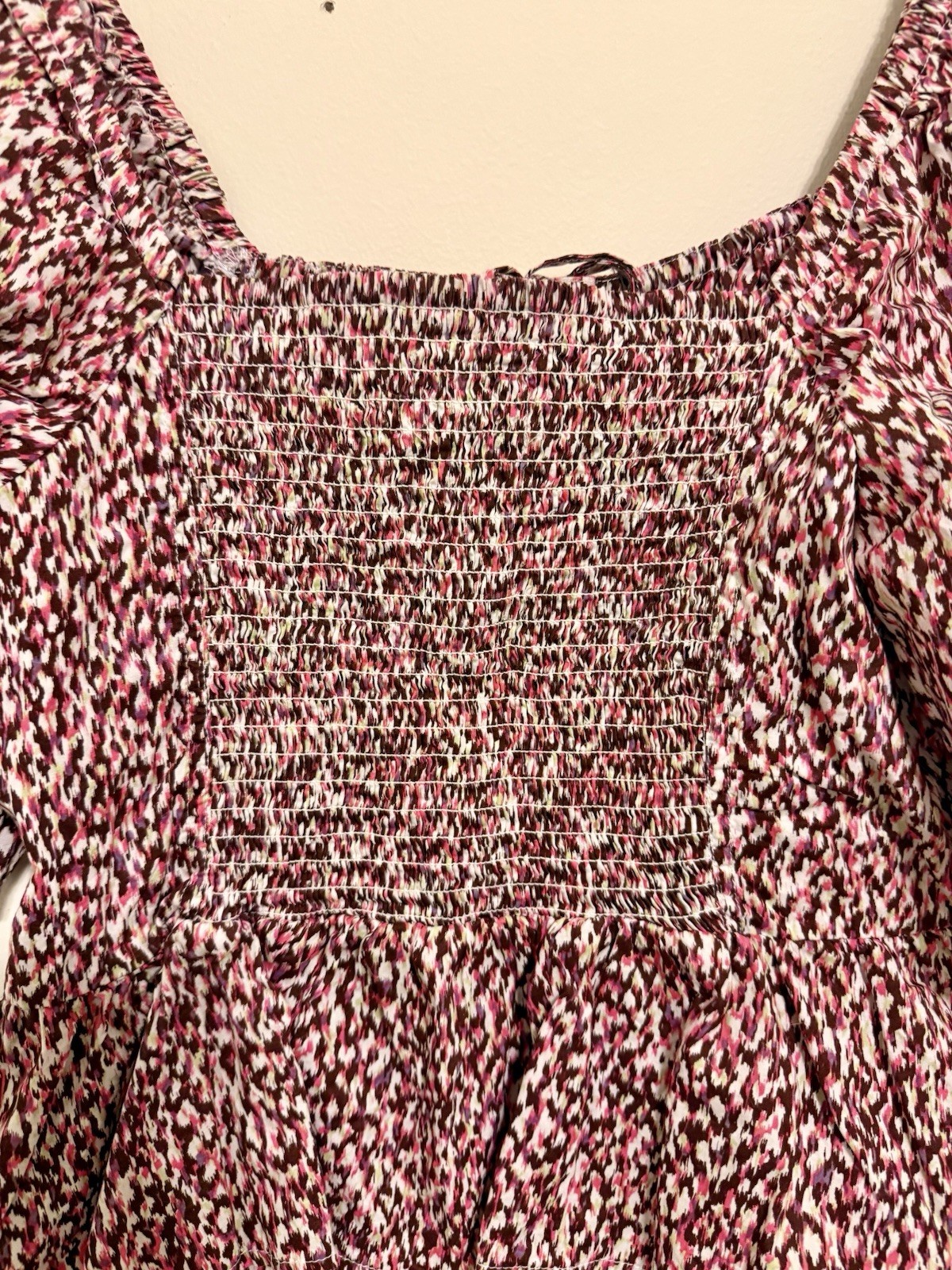 Universal Thread Pink Brown Printed Square Neck P… - image 7