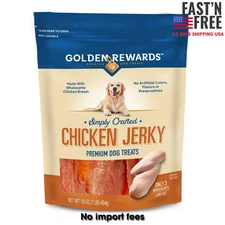 Golden Rewards Chicken Flavor Premium Dry Jerky Treats for All Dogs,16 oz