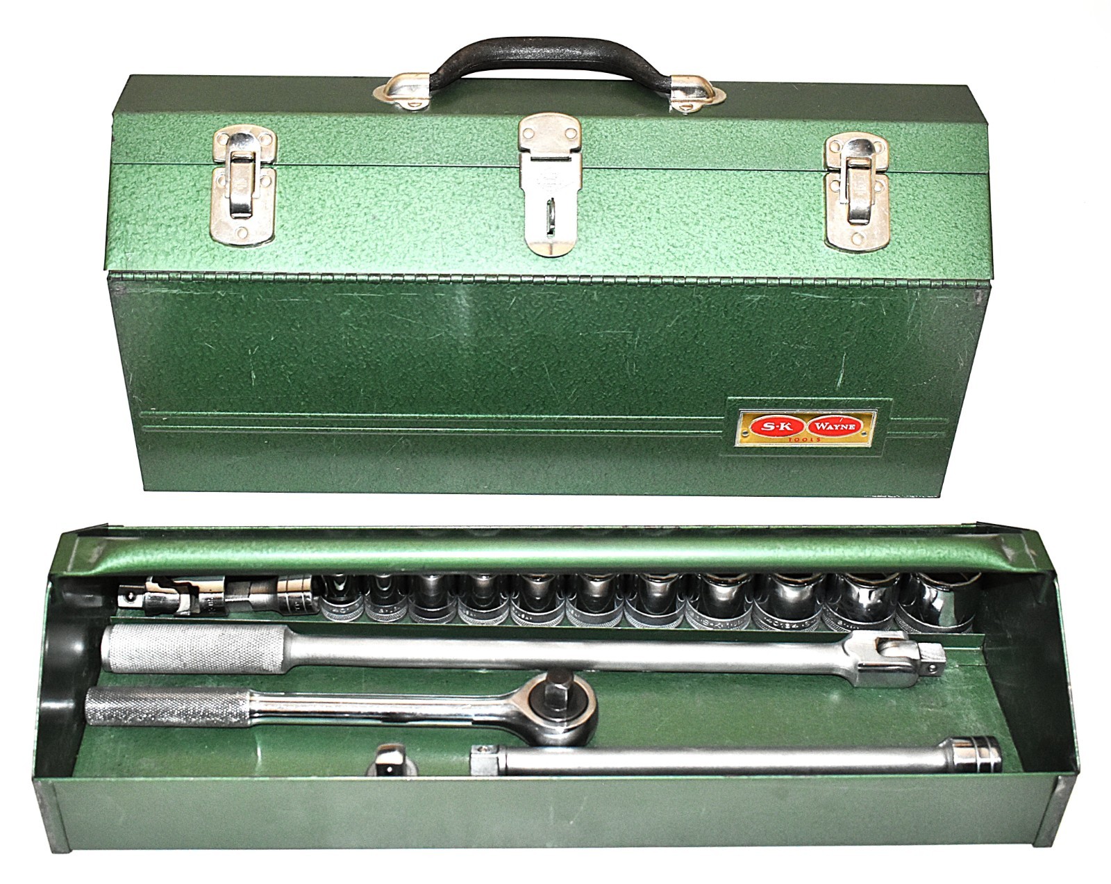 Vintage S-K Wayne 19-inch Tool Box Tray Socket Set Ratchet Breaker Bar Extension