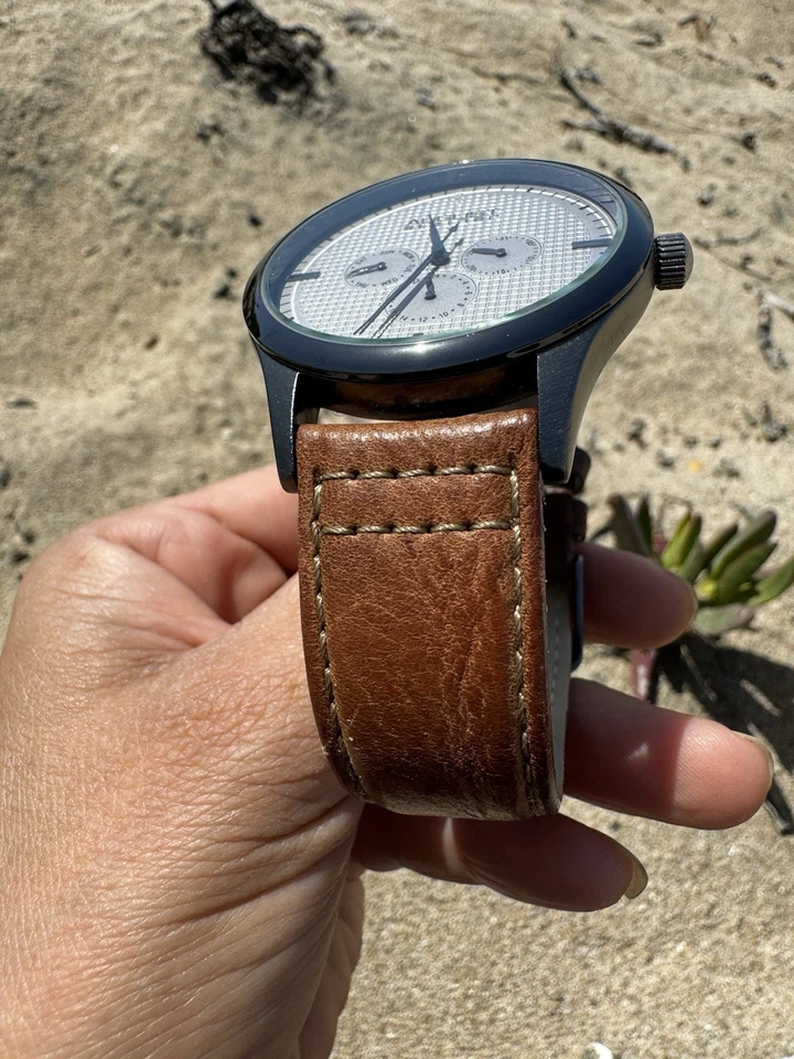 Men's August Steiner Watch - Brown Strap/Silver & Black Dial - Image 3 of 4