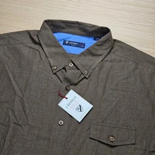 Cremieux Classic Mens XXL Brown Button Down Off Duty Sport Shirt Long Sleeve NEW