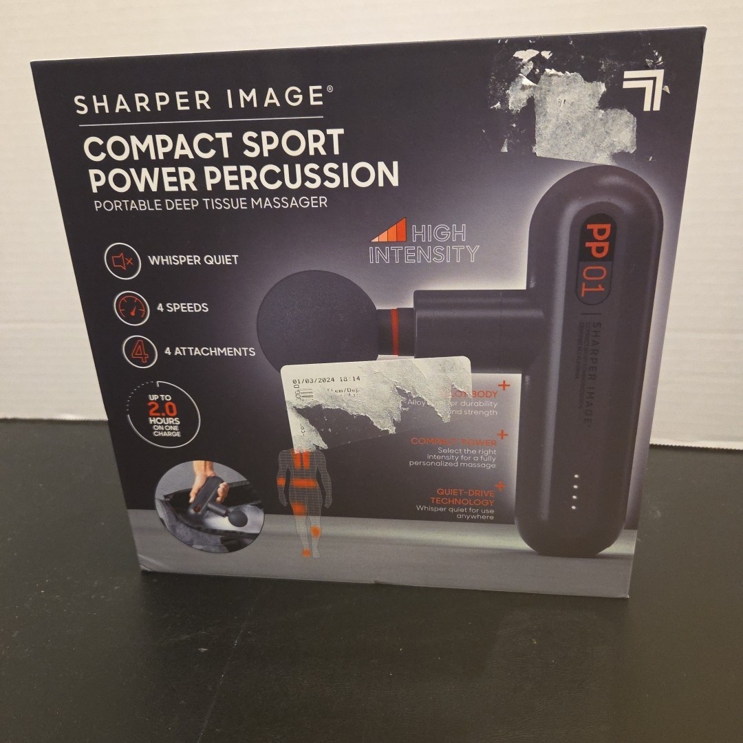 Sharper Image Compact Sport Power Percussion Portable Deep Tissue Massager NEW