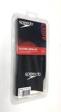 Speedo Black Silicone Swim Cap Comfortable Fit Durable Hair Protection NEW