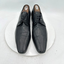 Dolce & Gabbana Men Size EU 44 E US 10 Black Crocodile Skin Derby Dress Shoes