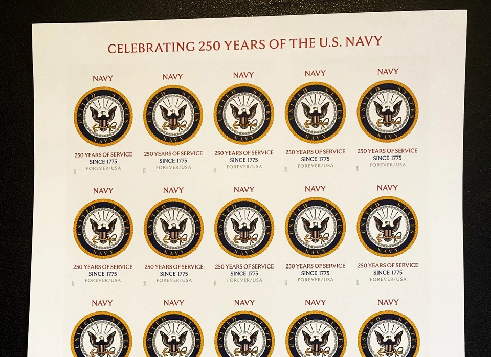 US Stamp Sc #6012a US Navy 250th Anniversary Full Pane of 20 Forever Stamps  - Image 2 of 3