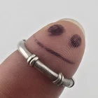 Vintage Sterling Silver Bamboo Style Stacking Ring Size 7 Minimalist Band