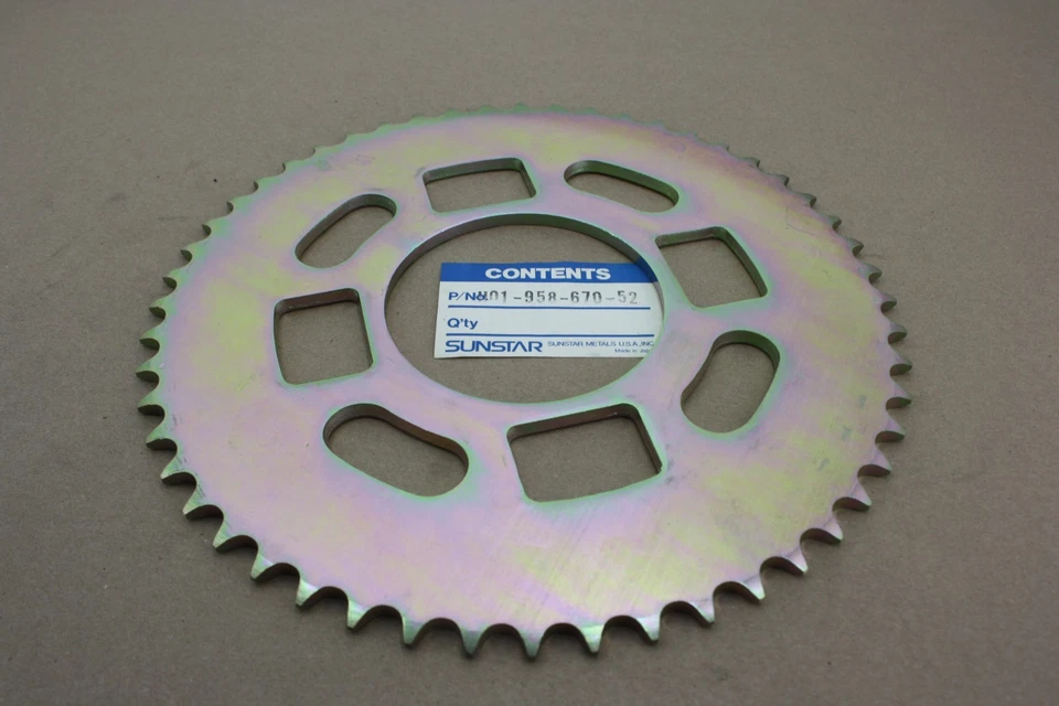 PIÑÓN TRASERO SUNSTAR 52T ACERO PARA HONDA ATC185 ATC185S 1981 1982 HECHO EN JAPÓN Foto 4 de 4