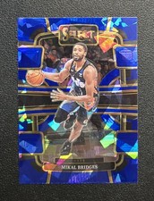 2023-24 Panini Select - Concourse Mikal Bridges #34 Blue Cracked Ice Prizm