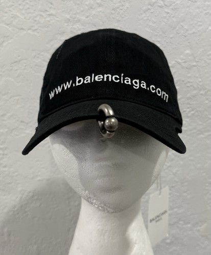 Balenciaga Black Embroidered Logo Adjustable Cotton Twill Baseball Cap