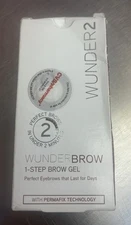 WUNDERBROW Waterproof Eyebrow Gel, BRUNETTE plus Dual Precision Brush. NEW