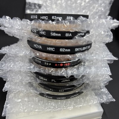 Hoya Lens Filter Lot 7 with Cases: HNC 62mm, 72mm, 58mm..see List, JAPAN