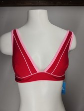 Nwt Cupshe Bikini Top Size Small Red  Pink Color V Neckline