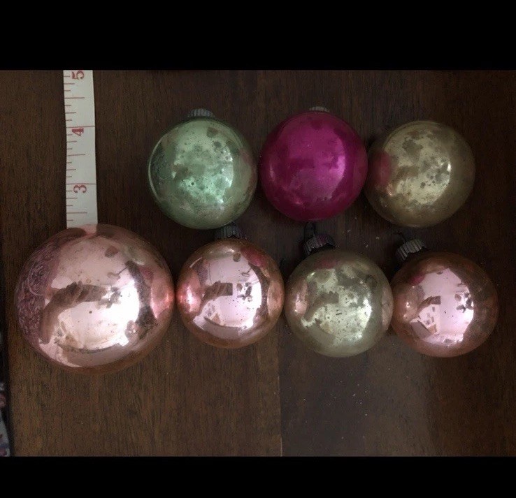 7 ornaments Shiny Brite 6-2” 1-2.5”