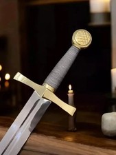 Handmade D2 Steel Excalibur Sword  King Arthur Sword With Leather Sheath Gift.