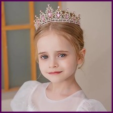 Tiara de cristal con corona de princesa para ni as, accesorios para el cabello d