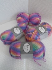 4-pk Soho Lively 100% Acrylic Yarn"GRACE" Bold Colors 3.5 oz Skein 262 yds