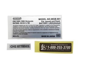 Nintendo / Game Boy Replacement Label Sticker System GBC GBA SP DS LITE 3DS GBP