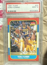 1986 FLEER BASKETBALL #33 VERN FLEMING PSA 9 MINT CENTERED VHTF