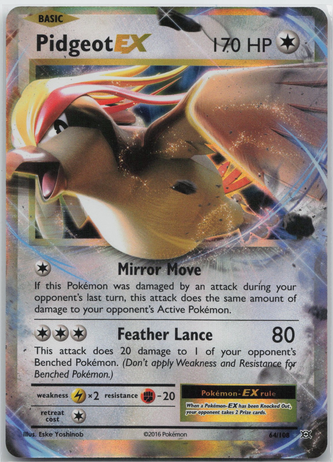 Pidgeot EX Ultra Rare XY - Evolutions 64/108 NM