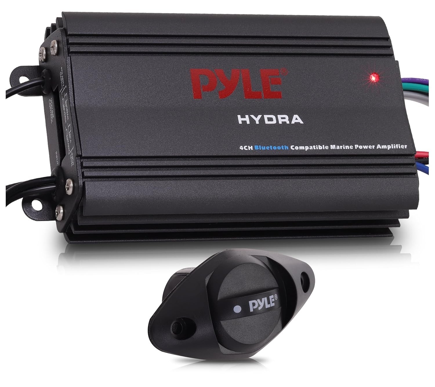 200W RMS 4-Channel Marine Amplifier - Bluetooth Wireless Audio Streaming - Water
