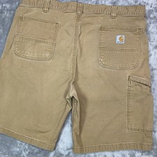 CARHARTT Rugged Flex Shorts Men's 40 Relaxed Fit Hickory Canvas Carpenter Work