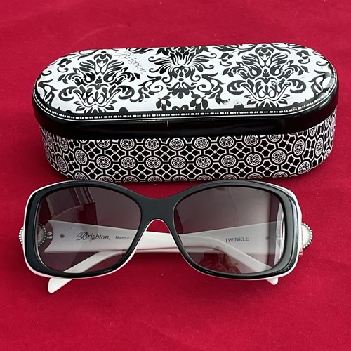 Brighton Damen Twinkle Sonnenbrille weiß & schwarz A11671-135 Etui hat Mängel