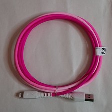 onn. Braided Nylon USB Fast Charge Cable Pink 6" Open Box Excellent