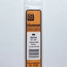 Plastruct 90734 Styrene Rectangle Strip 0.030"x 0.080"x 10" (10)