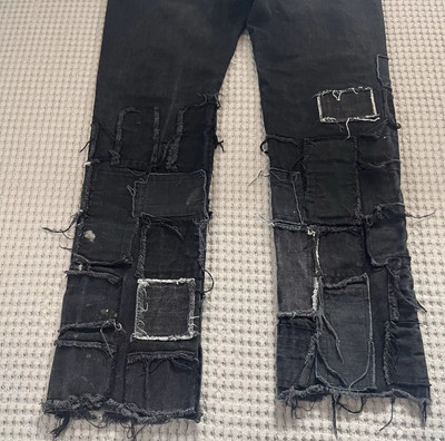 Kody Philips MNML Jeans 36x32 Patchwork Streetwear Grunge Punk Raw Hem Rave LA