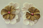 Vintage Celluloid Flower Rhinestone Grand Parure. Riveted Construction. Gorgeous — photo 9