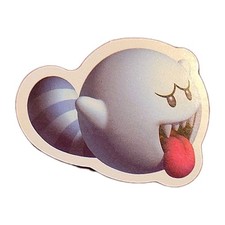 Boo, Ghost, Super Mario, Nintendo, Fun Adorable Glossy Sticker, Decal 1.75"
