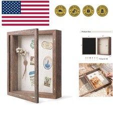 8x10 Shadow Box Frame with Linen Back - Sturdy Memory Display Case of Flower,...