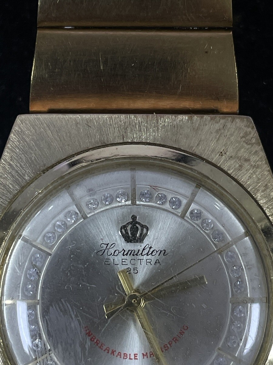 Vintage Hormilton Electra 25 Unbreakable Mainspring Swiss Made 35mm Watch