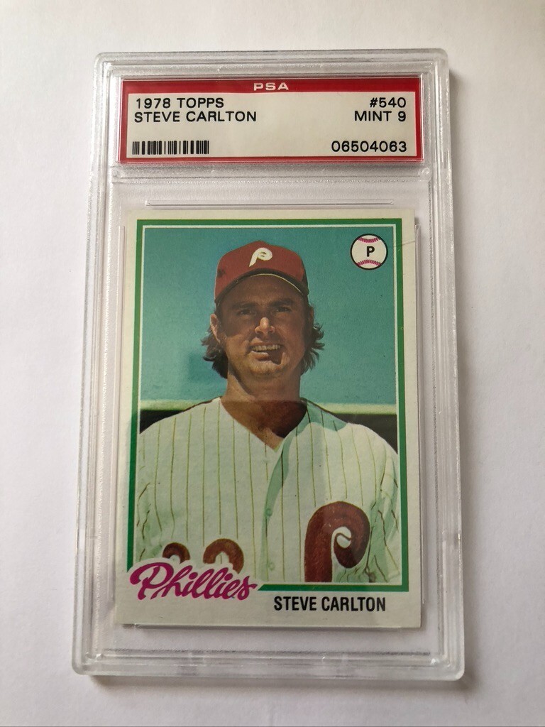 1978 Topps Baseball Card #540 Steve Carlton (HOF) Mint PSA 9