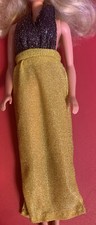 Vintage Superstar Barbie Golden Glamour 1412 halter dress rare