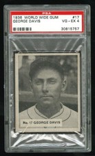 1936 WORLD WIDE #17 KIDDO GEORGE DAVIS PSA 4 CENTERED 1933 WORLD SERIES CHAMPION