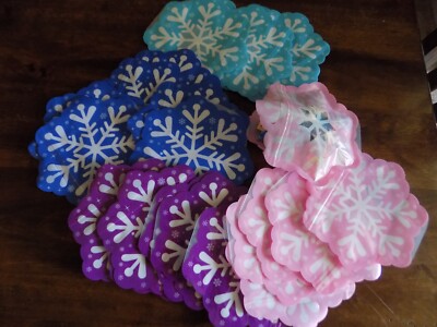 24 Goodie Bags Birthday Party Favor resealable snowflake theme    pick you color