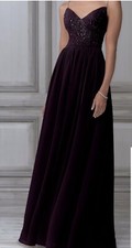 NWT $250 Adrianna Papell merlot plum Sleeveless prom Dress Sz 12/ 14 stunning