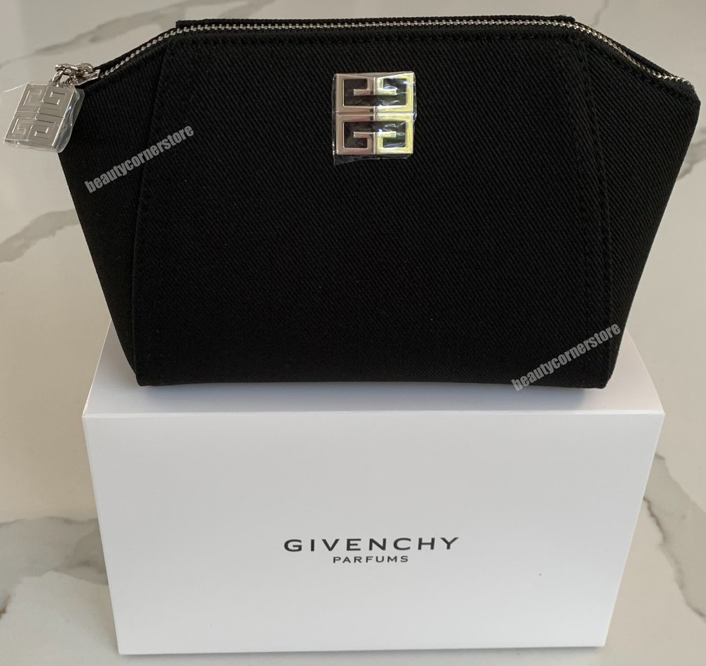 Givenchy Parfums black Pouch toiletry cosmetic zipper travel Bag New in Box