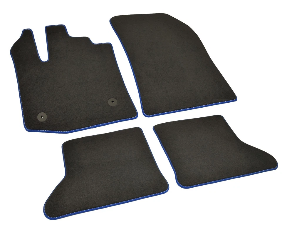 Alfombrillas a juego para Dacia Dokker Express Premium terciopelo antracita borde azul - Imagen 3 de 3