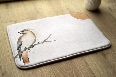 Bathroom Rug Anti-Slip Super Soft Absorbent - 75x45 cm - Bird on a branch