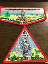 OA MOSWETUSET LODGE 52 2013 NATIONAL JAMBOREE TWO PIECE SET BOSTON MINUTEMAN 