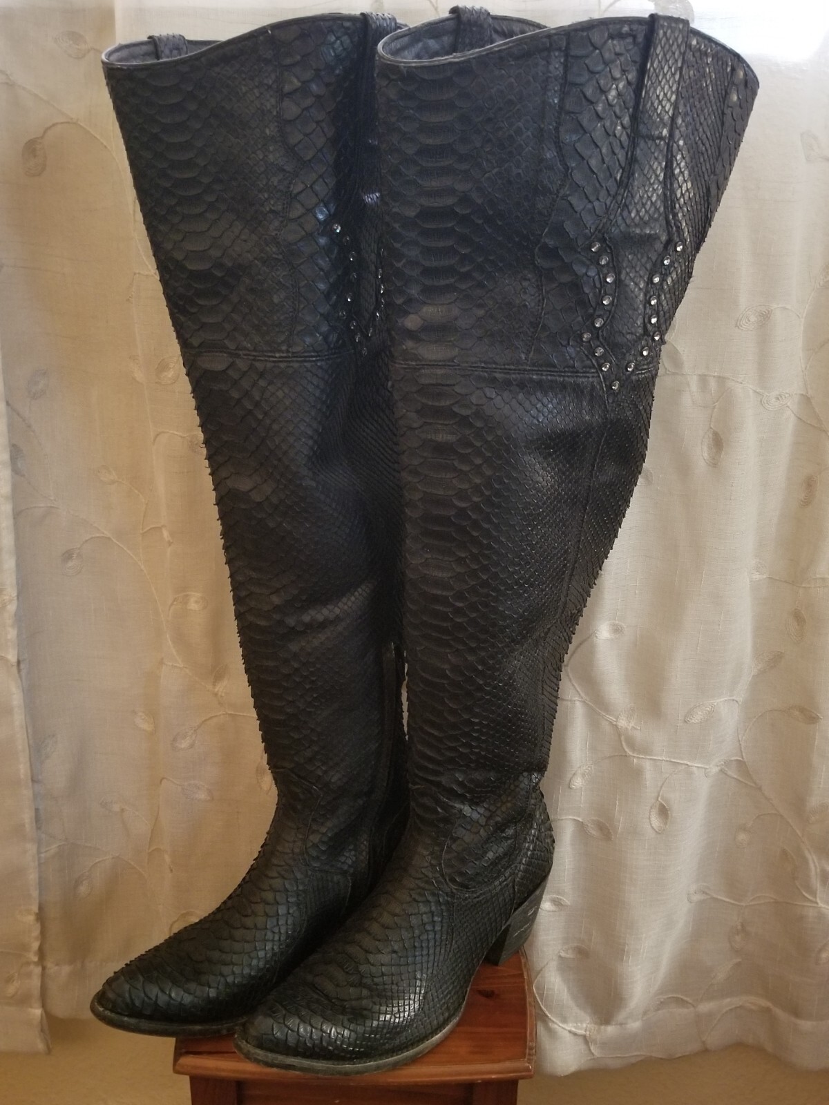 OLD GRINGO ~ Elizabeth ~ Full Python Black Boots … - image 1