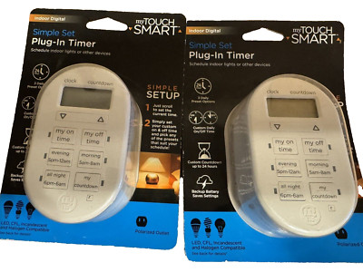 2 - My Touch Smart By Jasco 26892 Indoor Simple Set Plug-In Digital Timers White