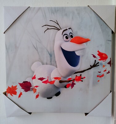 Neu Disney Frozen Leinwand Bild Wandbehang Olaf Kinder Kind Deko