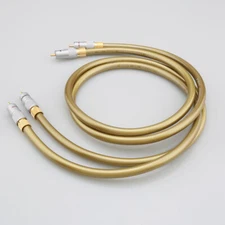 Pair A70 OCC Pure Copper Cable HiFi Audio Interconnect Amp Locking RCA Cord